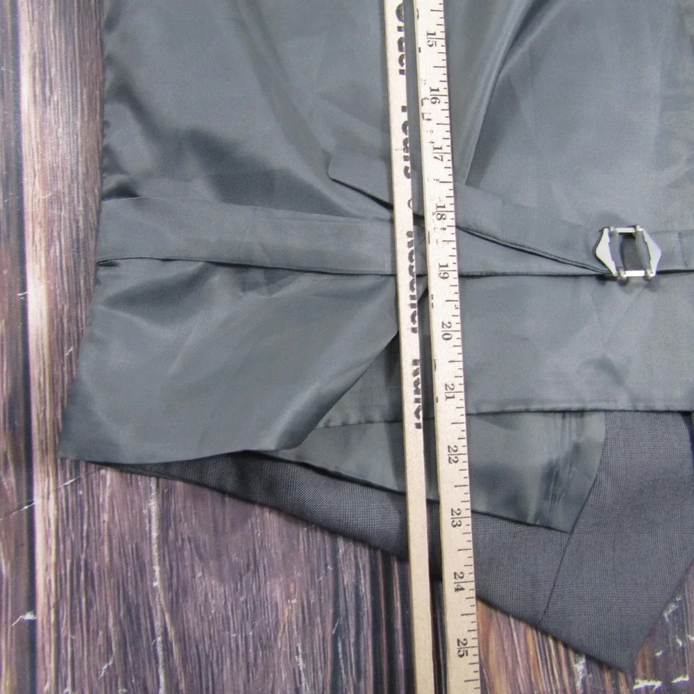 Suit Vest Tommy Hilfiger Mens 46 Gray Polyester 3 Piece Stretch Formal Waistcoat